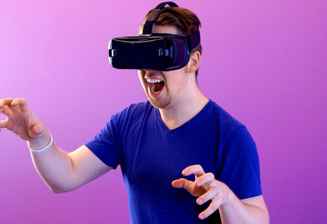 Image of man using VR